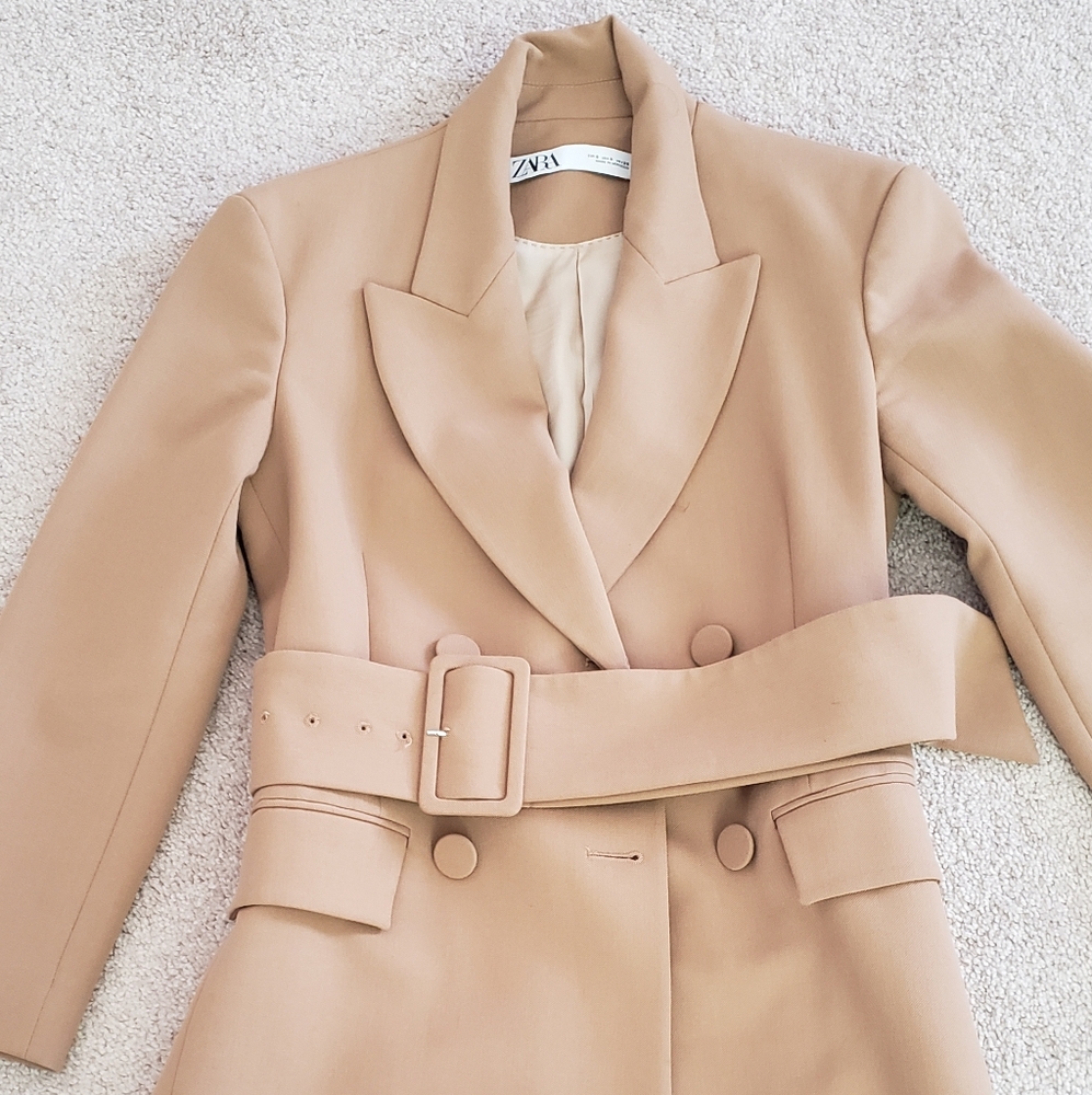 Small Zara Tan Blazer with Belt